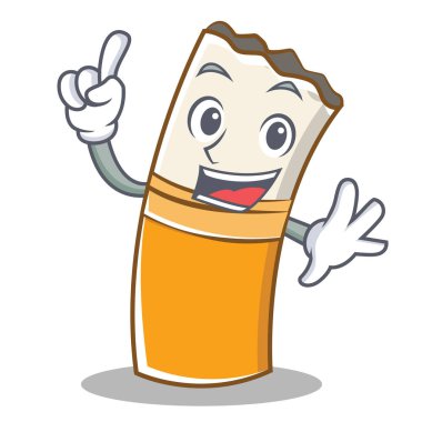 Parmak sigara karakter karikatür tarzı