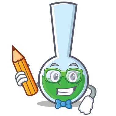 Öğrenci tüp laboratuvar karakter karikatür