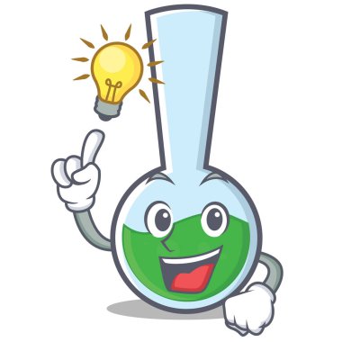 Bir fikir tüp laboratuvar karakter karikatür var