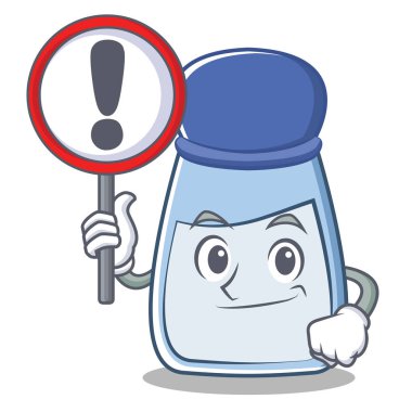 İşareti tuz karakter karikatür tarzı ile