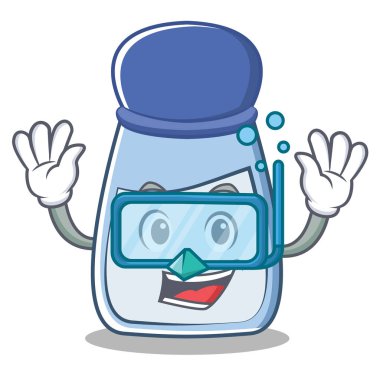 Tuz karakter karikatür tarzı dalış