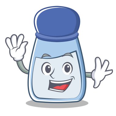 Tuz karakter karikatür tarzı sallayarak