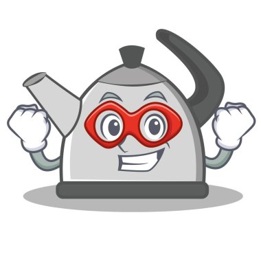 Süper kahraman su ısıtıcısı karakter karikatür tarzı