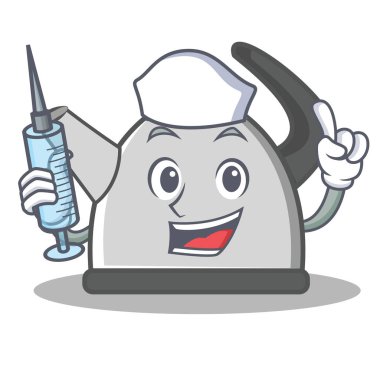 Hemşire su ısıtıcısı karakter karikatür tarzı