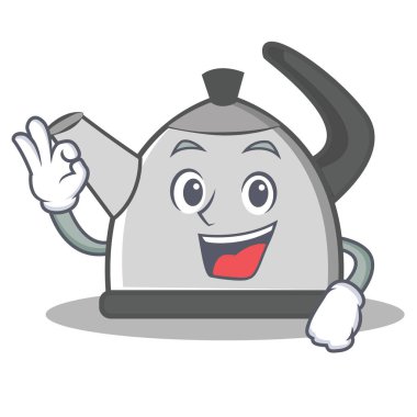 Su ısıtıcısı karakter karikatür tarzı Tamam