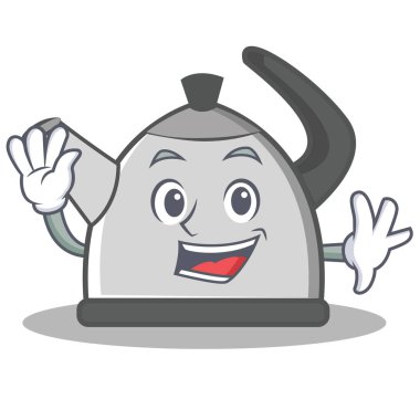 Su ısıtıcısı karakter karikatür tarzı sallayarak