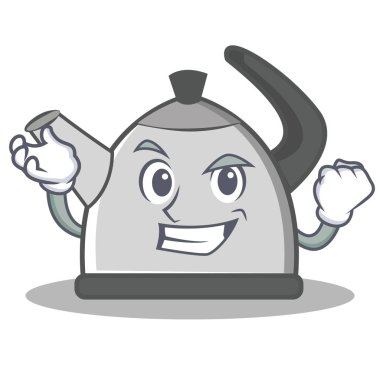 Başarılı su ısıtıcısı karakter karikatür tarzı