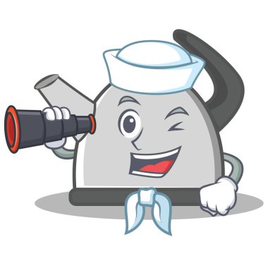 Denizci su ısıtıcısı karakter karikatür tarzı