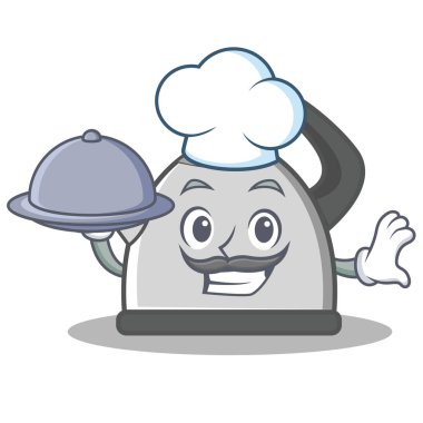 Şef su ısıtıcısı karakter karikatür tarzı