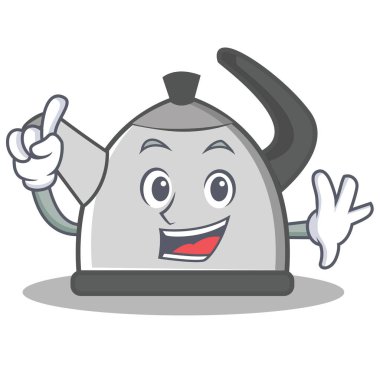 Parmak su ısıtıcısı karakter karikatür tarzı