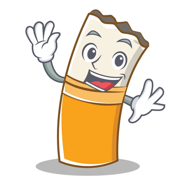 Sventolando personaggio sigaretta stile cartone animato — Vettoriale Stock