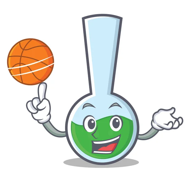 With basketball tube laboratory character cartoon — Stock Vector