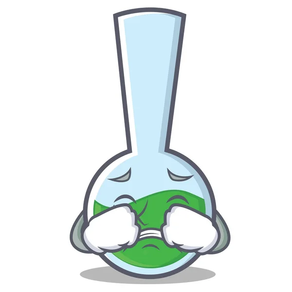 Chorando tubo de laboratório personagem dos desenhos animados — Vetor de Stock