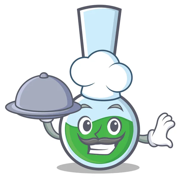 Chef tubo de laboratorio personaje de dibujos animados — Vector de stock