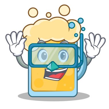 Dalış bira karakter karikatür tarzı