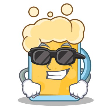 Süper cool bira karakter karikatür tarzı