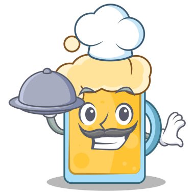 Şef bira karakter karikatür tarzı