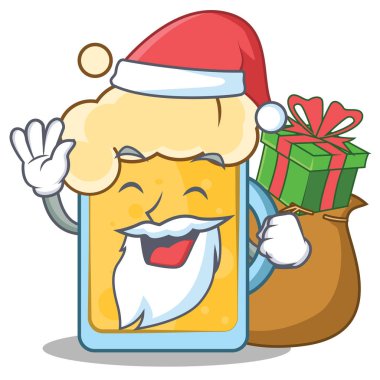 Santa bira karakter karikatür tarzı