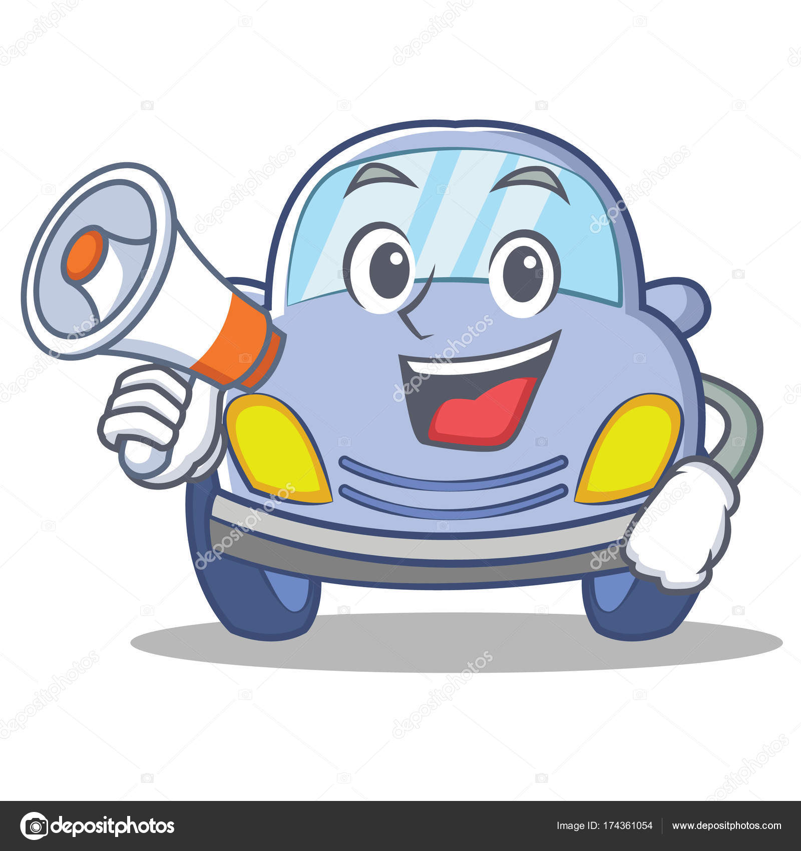 メガホンかわいい車の文字の漫画で ストックベクター C Kongvector