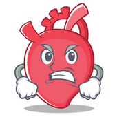 Angry heart character cartoon style