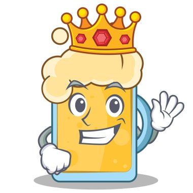 Kral bira karakter karikatür tarzı