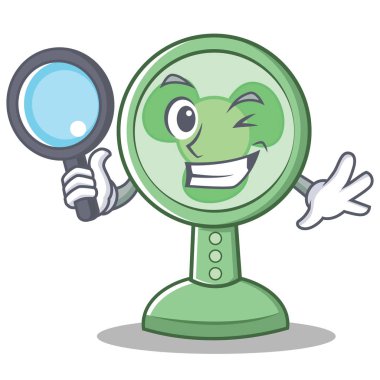 Dedektif fan karakter karikatür tarzı