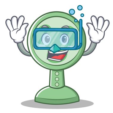 Dalış fan karakter karikatür tarzı