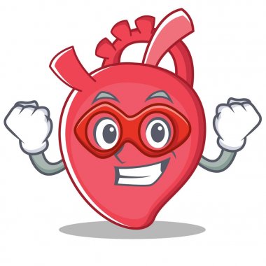 Süper kahraman kalp karakter karikatür tarzı