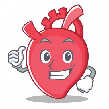 Kalp karakter karikatür tarzı Yaşasın