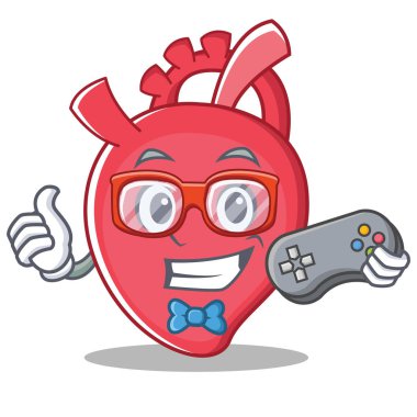 Oyun kalp karakter karikatür tarzı