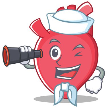 Denizci kalp karakter karikatür tarzı