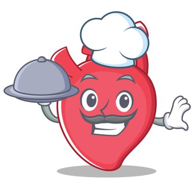 Şef kalp karakter karikatür tarzı