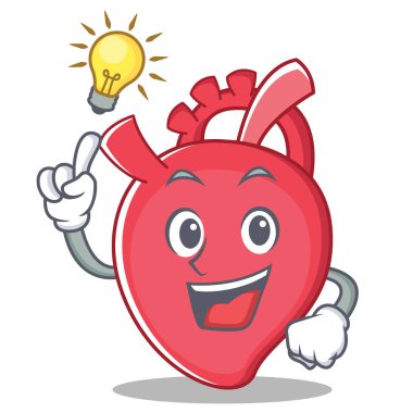 Bir fikir kalp karakter karikatür tarzı var