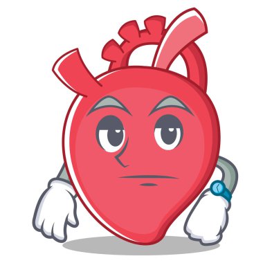 Kalp karakter karikatür tarzı bekliyor