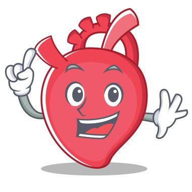 Parmak kalp karakter karikatür tarzı