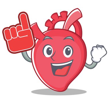 Köpük parmak kalp karakter karikatür tarzı