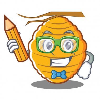 Öğrenci arı kovanı karakter karikatür