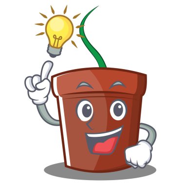 Bir fikir çiçek pot karakter karikatür var