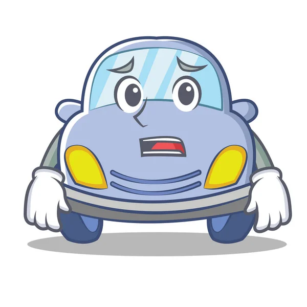 Φοβάται χαριτωμένο αυτοκίνητο χαρακτήρα κινουμένων σχεδίων — Διανυσματικό Αρχείο