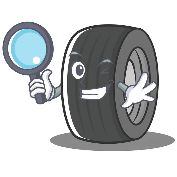 Персонаж мультфильма про шины детектива — стоковый вектор