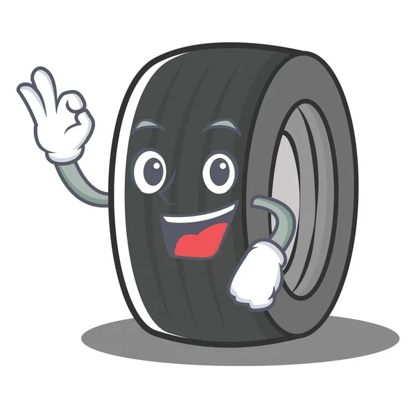 Ok pneu estilo cartoon personagem — Vetor de Stock