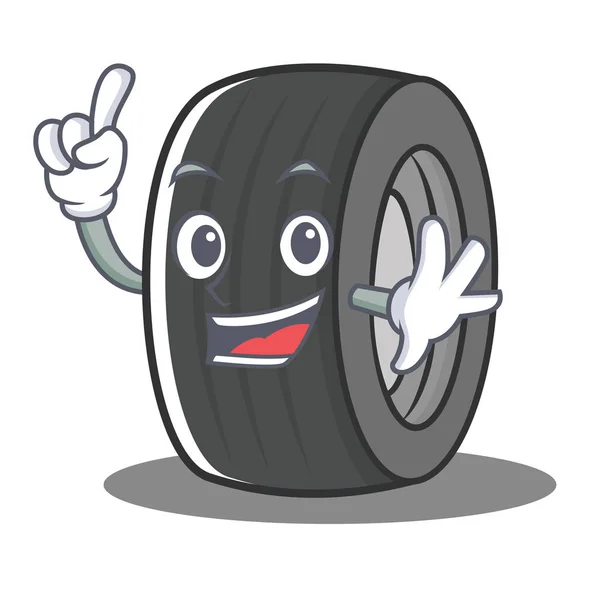 Dedo pneu personagem desenho animado estilo —  Vetores de Stock