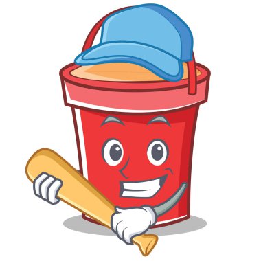 Oyun beysbol kova karakter karikatür tarzı