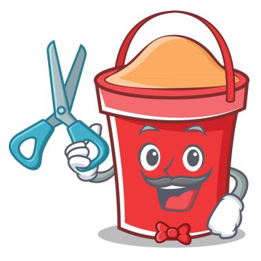 Kova karakter karikatür tarzı berber