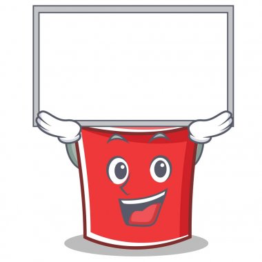 Yukarı tahta kova karakter karikatür tarzı ile