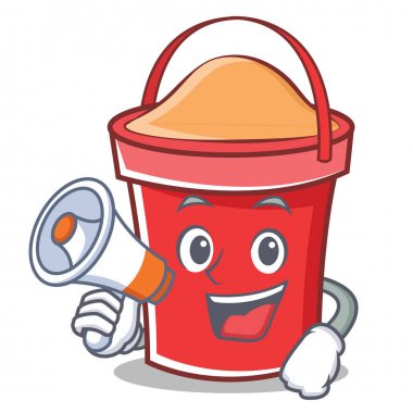 Megafon kova karakter karikatür tarzı ile