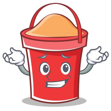 Sırıtan kova karakter karikatür tarzı