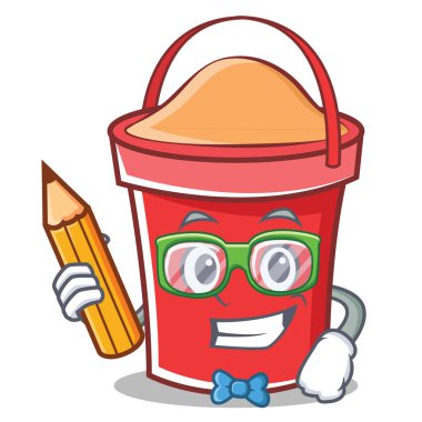 Öğrenci kova karakter karikatür tarzı