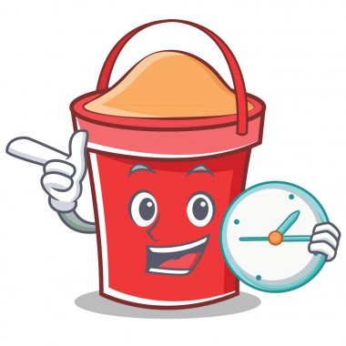 Saat kova karakter karikatür tarzı ile