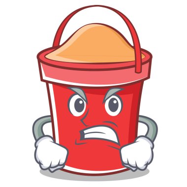 Kızgın kova karakter karikatür tarzı